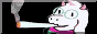 Button: Ralsei smoking a big blunt