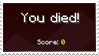 Stamp: You died! Minecraft